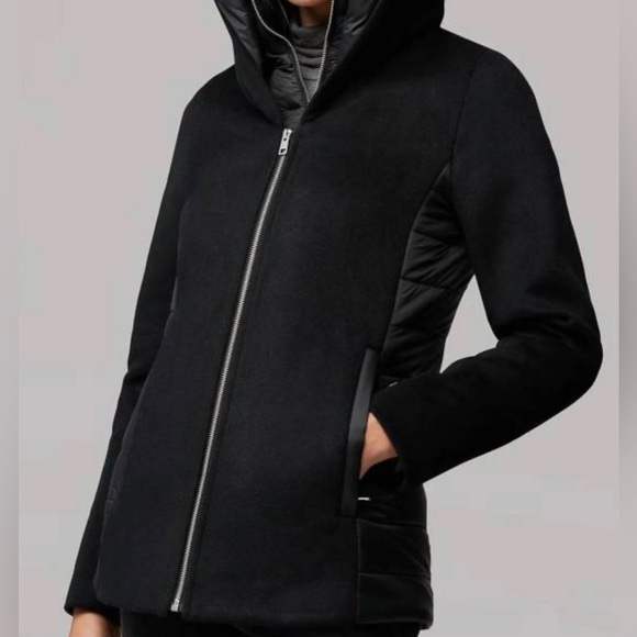 SOIA&KYO viviana mixed media jacket in black - Picture 3 of 4